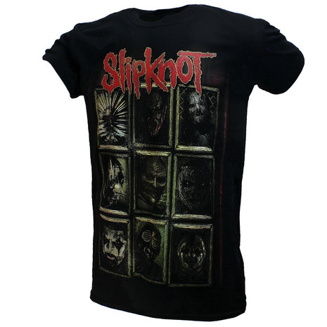 Band Merchandise Slipknot New Masks Band T-Shirt Black - Official Merchandise