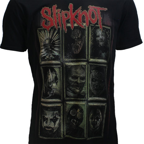 Band Merchandise Slipknot New Masks Band T-Shirt Black - Official Merchandise