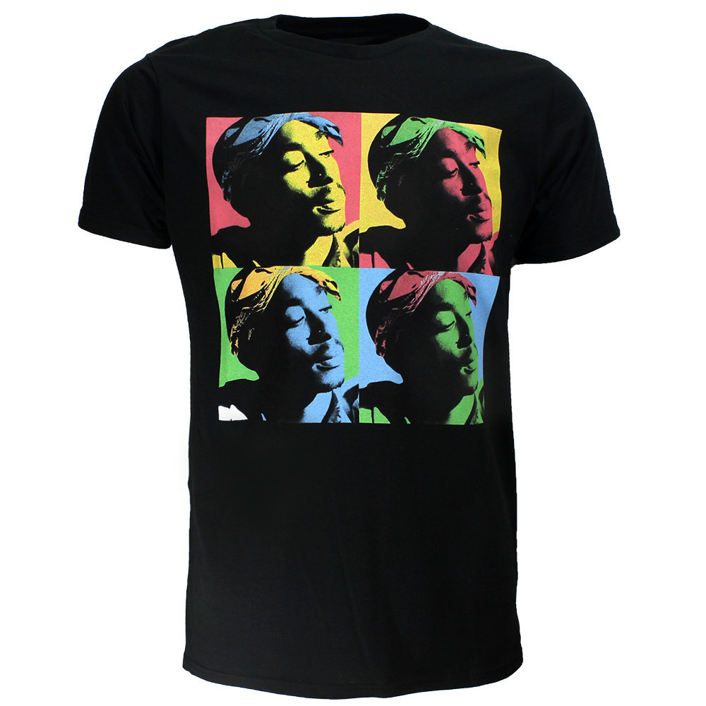 Band Merchandise Tupac 2PAC Pop-Art T-Shirt Black - Official Merchandise Band Merchandise Tupac 2PAC Pop-Art T-Shirt Black - Official Merchandise
