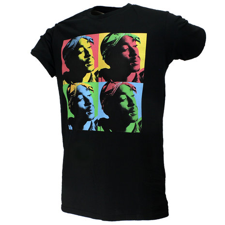 Band Merchandise Tupac 2PAC Pop-Art T-Shirt Black - Official Merchandise Band Merchandise Tupac 2PAC Pop-Art T-Shirt Black - Official Merchandise