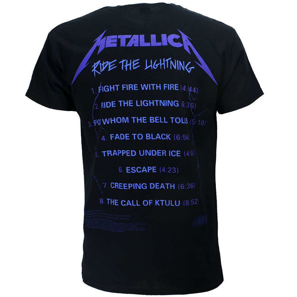 Band Merchandise Metallica Ride The Lightning Tracklist T-Shirt – Offizielles Merchandise | Popmerch.com Band Merchandise Metallica Ride The Lightning Tracklist T-Shirt – Offizielles Merchandise | Popmerch.com