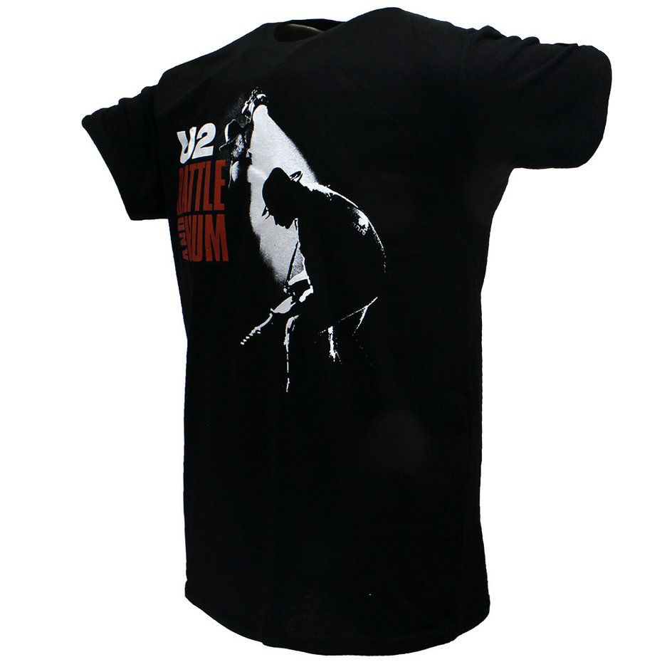 T-shirt U2 Rattle & Hum Homme - Noir, Coton 100%, Coupe Regular, Manches Courtes, Style Graphique