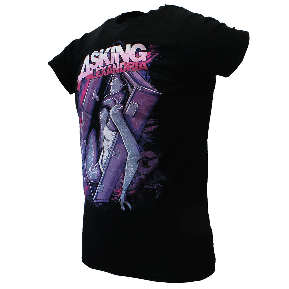 Band Merchandise Asking Alexandria Coffin Girl T-Shirt Zwart - Officiële Merchandise Band Merchandise Asking Alexandria Coffin Girl T-Shirt Zwart - Officiële Merchandise
