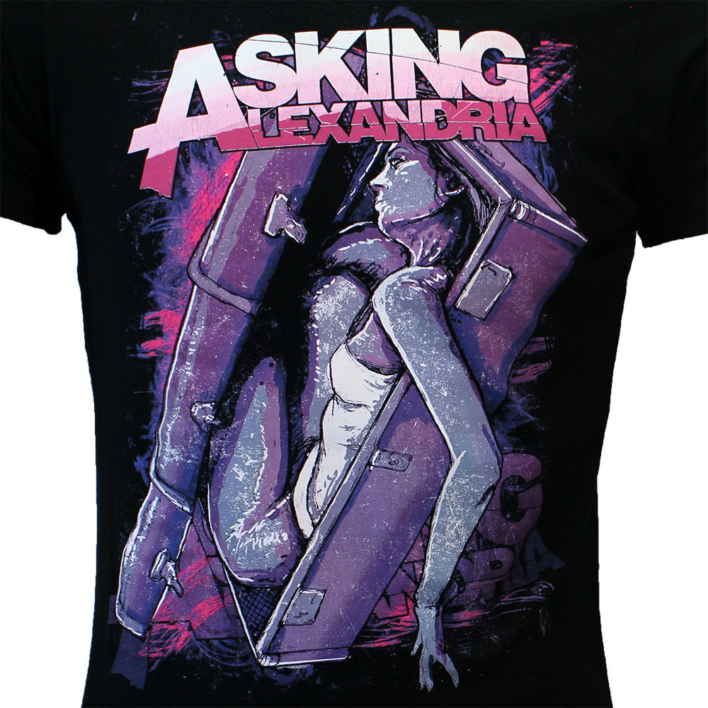 Band Merchandise Asking Alexandria Coffin Girl T-Shirt Zwart - Officiële Merchandise Band Merchandise Asking Alexandria Coffin Girl T-Shirt Zwart - Officiële Merchandise
