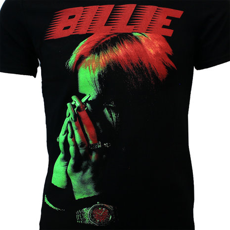 Billie Eilish Hands Face Neon T-Shirt 