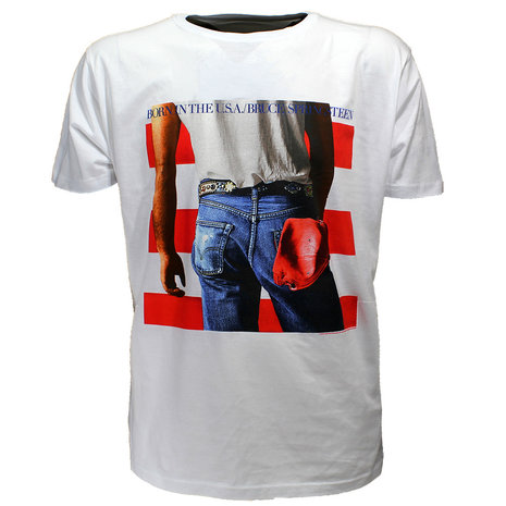 Band Merchandise Bruce Springsteen Born In The USA T-Shirt Wit - Officiële Merchandise | Popmerch.com Band Merchandise Bruce Springsteen Born In The USA T-Shirt Wit - Officiële Merchandise | Popmerch.com