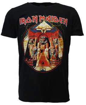 Band Merchandise Iron Maiden Powerslave Lightning Circle T-Shirt Band Merchandise Iron Maiden Powerslave Lightning Circle T-Shirt