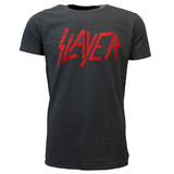 Band Merchandise Slayer-T-Shirt mit Distressed-Logo Band Merchandise Slayer-T-Shirt mit Distressed-Logo
