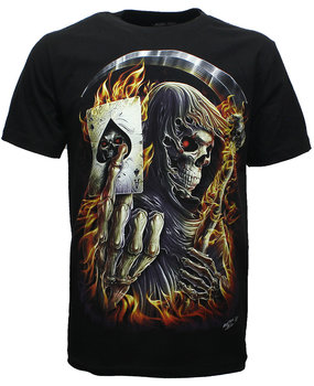 Biker Grim Reaper Ace of Spades Glow in the Dark  T-Shirt Biker Grim Reaper Ace of Spades Glow in the Dark  T-Shirt