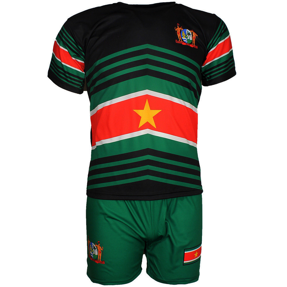 Gemakkelijk opvolger toewijding Suriname Techno Style Voetbal Tenue Set T-Shirt + Broek Zwart / Groen -  Popmerch.com