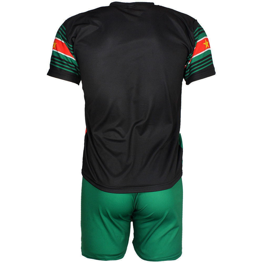 Suriname Suriname Techno-Style-Fußballtrikot-Set, T-Shirt + Hose, Schwarz/Grün Suriname Suriname Techno-Style-Fußballtrikot-Set, T-Shirt + Hose, Schwarz/Grün