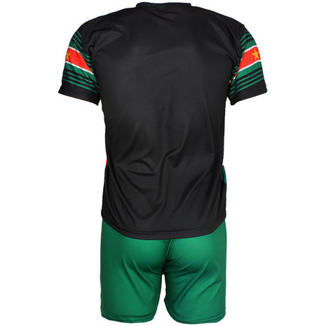 Suriname Suriname Techno-Style-Fußballtrikot-Set, T-Shirt + Hose, Schwarz/Grün Suriname Suriname Techno-Style-Fußballtrikot-Set, T-Shirt + Hose, Schwarz/Grün