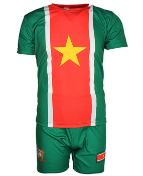 Suriname Set aus T-Shirt und Hose im Suriname-Fußballtrikot im Oldschool-Stil Suriname Set aus T-Shirt und Hose im Suriname-Fußballtrikot im Oldschool-Stil