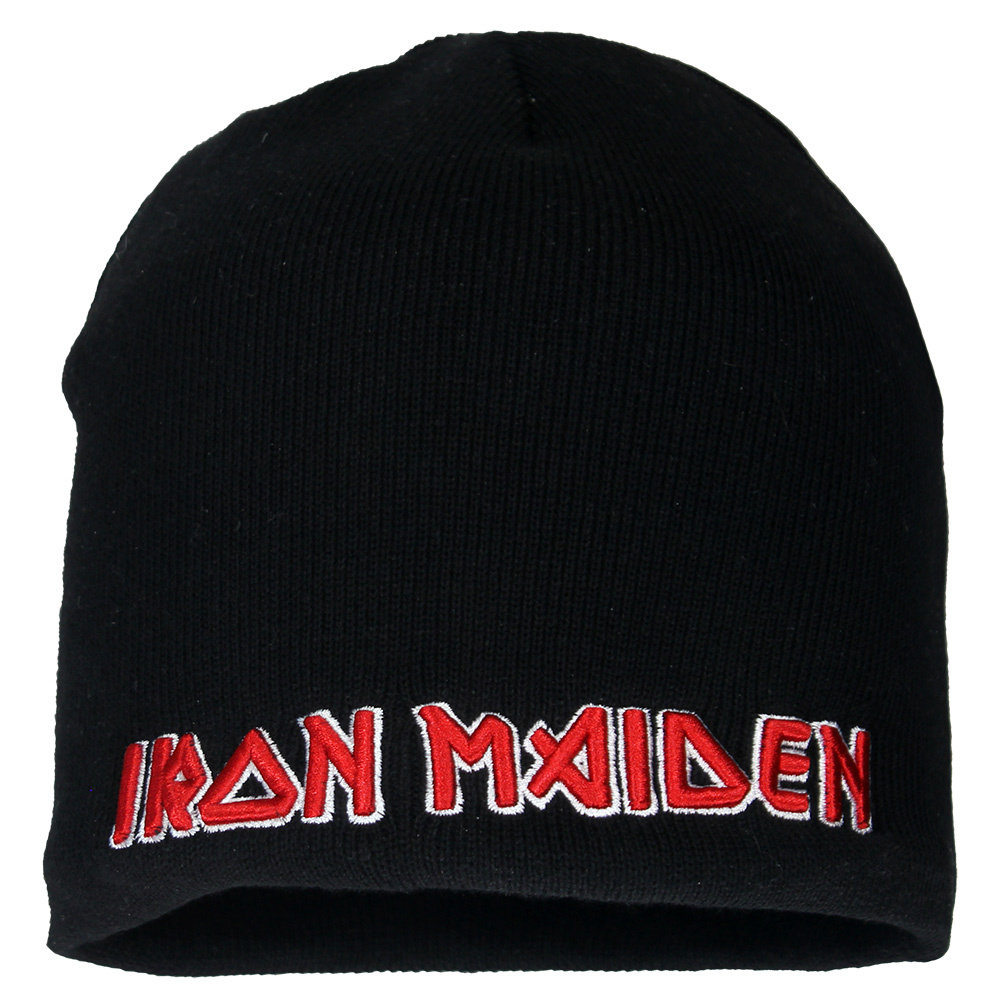 Iron Maiden Logo Beanie Hat Black | Worldwide Shipping - Popmerch.com