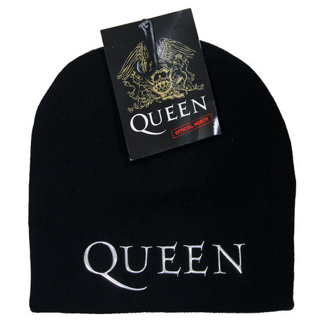 Band Merchandise Queen Crest Band Logo Beanie Muts Zwart - Officiële Merchandise | Popmerch.com Band Merchandise Queen Crest Band Logo Beanie Muts Zwart - Officiële Merchandise | Popmerch.com