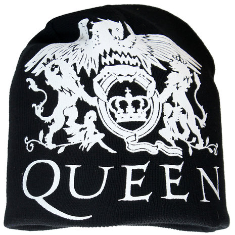 Band Merchandise Queen Crest Band Logo Beanie Muts Zwart - Officiële Merchandise | Popmerch.com Band Merchandise Queen Crest Band Logo Beanie Muts Zwart - Officiële Merchandise | Popmerch.com