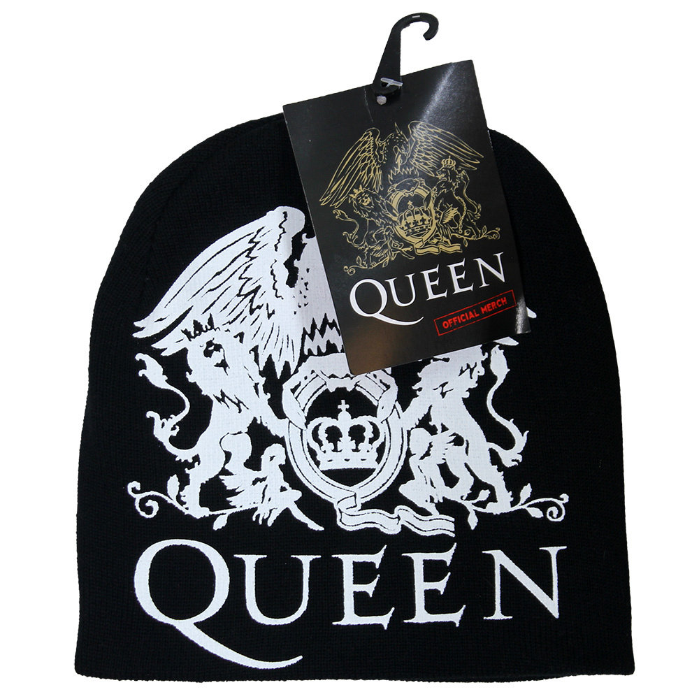 Band Merchandise Queen Crest Band Logo Beanie Muts Zwart - Officiële Merchandise | Popmerch.com Band Merchandise Queen Crest Band Logo Beanie Muts Zwart - Officiële Merchandise | Popmerch.com