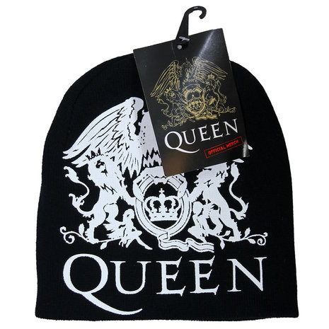 Band Merchandise Queen Crest Band Logo Beanie Muts Zwart - Officiële Merchandise | Popmerch.com Band Merchandise Queen Crest Band Logo Beanie Muts Zwart - Officiële Merchandise | Popmerch.com