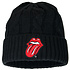 Die Rolling Stones Tongue and Lips Logo Zopfstrickmütze Schwarz Die Rolling Stones Tongue and Lips Logo Zopfstrickmütze Schwarz