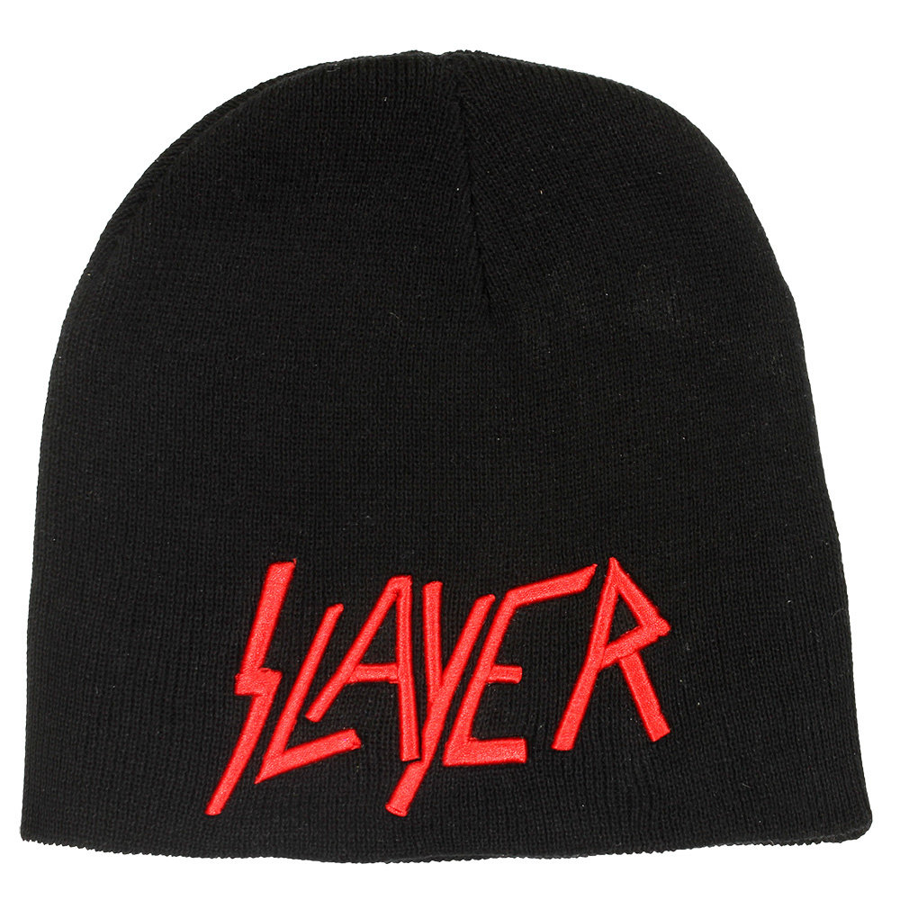 Band Merchandise Slayer Band Logo Beanie Mütze Schwarz – Offizielles Merchandise Band Merchandise Slayer Band Logo Beanie Mütze Schwarz – Offizielles Merchandise