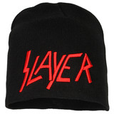 Band Merchandise Slayer Embroidered Logo Beanie Hat Black Band Merchandise Slayer Embroidered Logo Beanie Hat Black