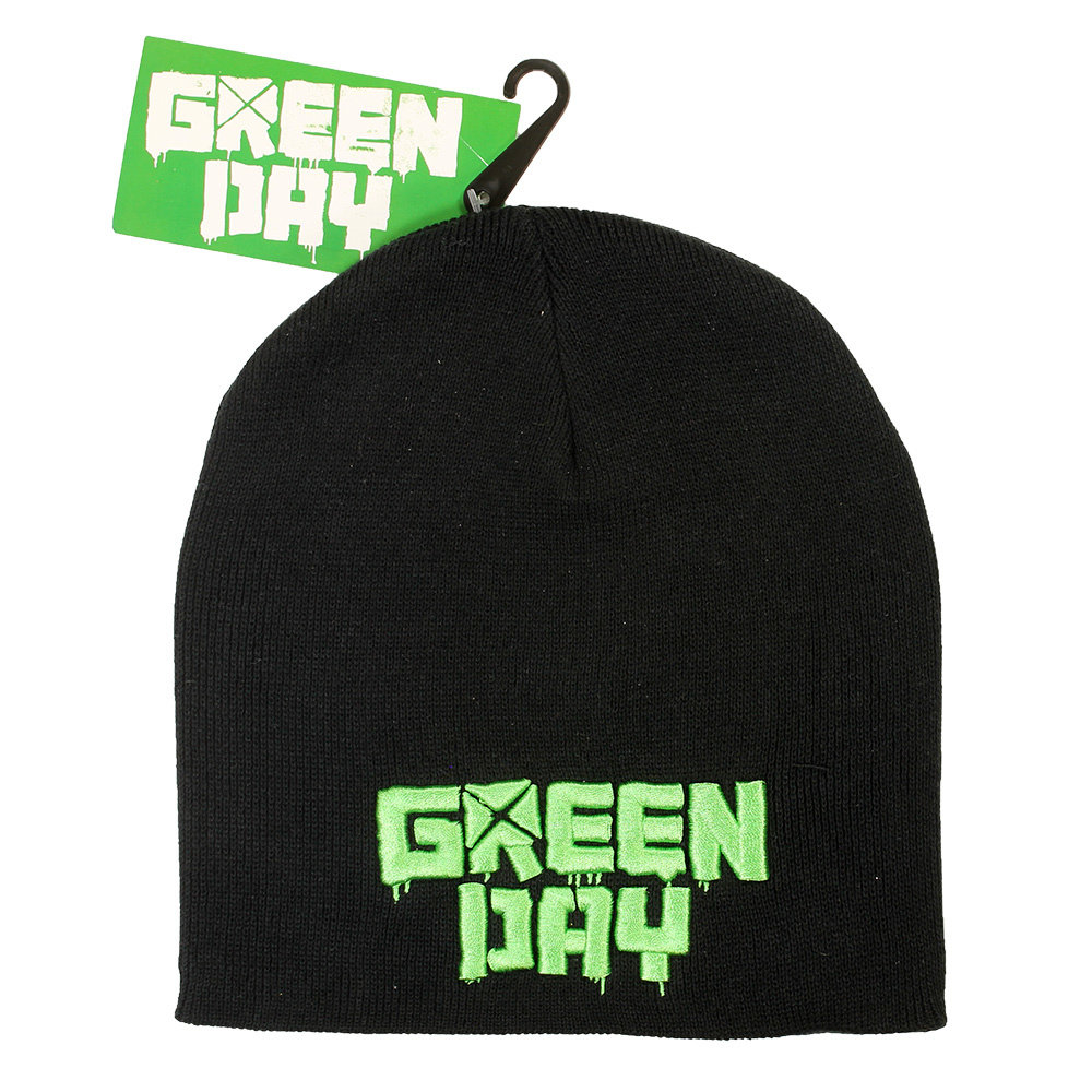 Band Merchandise Green Day Band Logo Beanie Mütze Schwarz – Offizielles Merchandise Band Merchandise Green Day Band Logo Beanie Mütze Schwarz – Offizielles Merchandise
