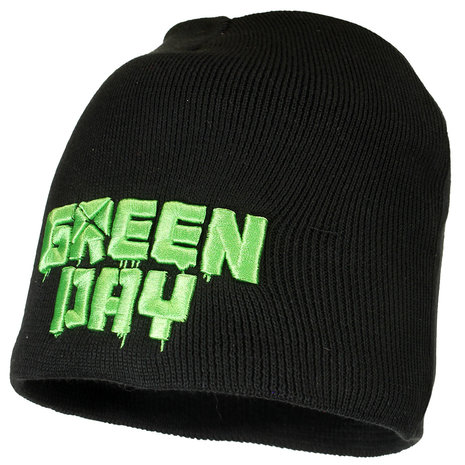 Band Merchandise Green Day Band Logo Beanie Hat Black - Official Merchandise Band Merchandise Green Day Band Logo Beanie Hat Black - Official Merchandise