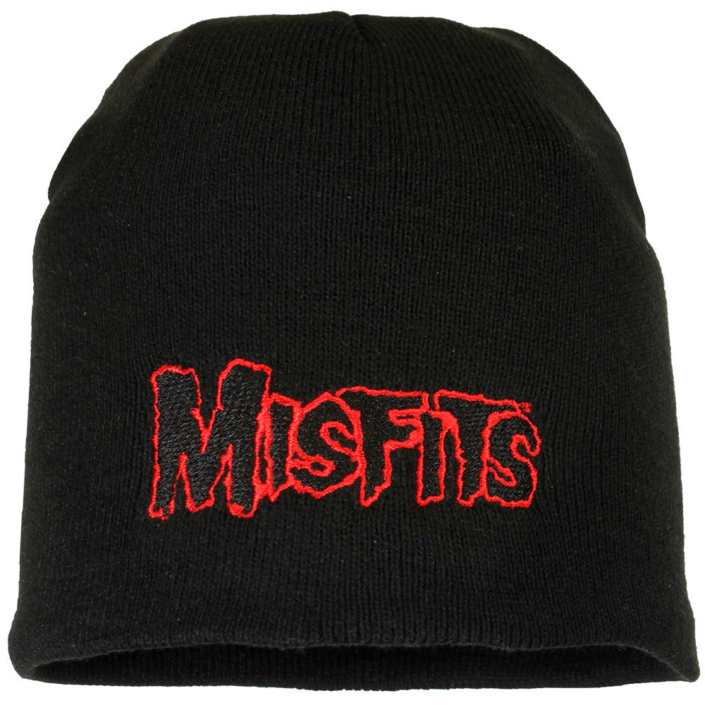 Band Merchandise Misfits Red Band Logo Beanie Muts Zwart - Officiële Merchandise Band Merchandise Misfits Red Band Logo Beanie Muts Zwart - Officiële Merchandise