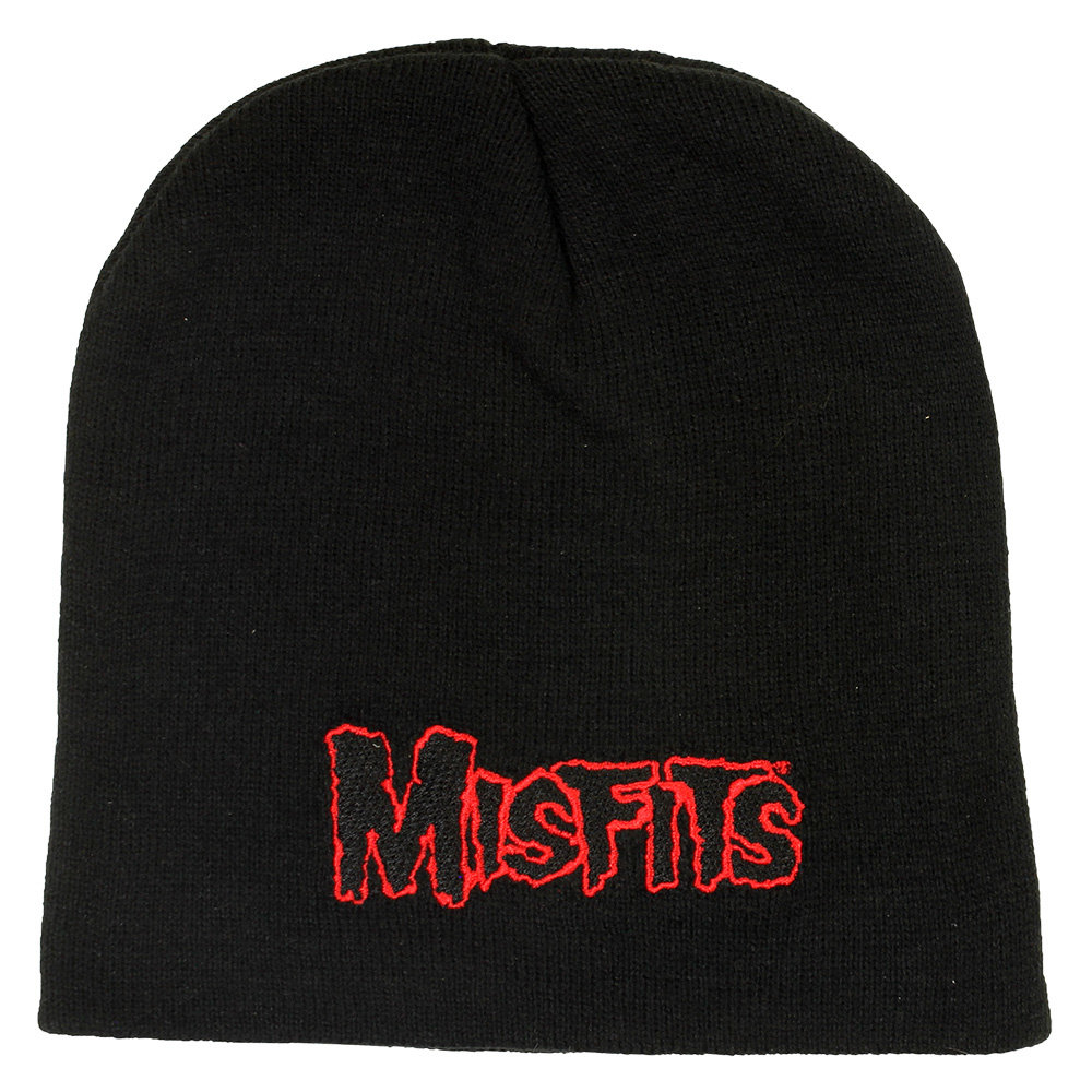 Band Merchandise Misfits Red Band Logo Beanie Hat Black - Official Merchandise Band Merchandise Misfits Red Band Logo Beanie Hat Black - Official Merchandise