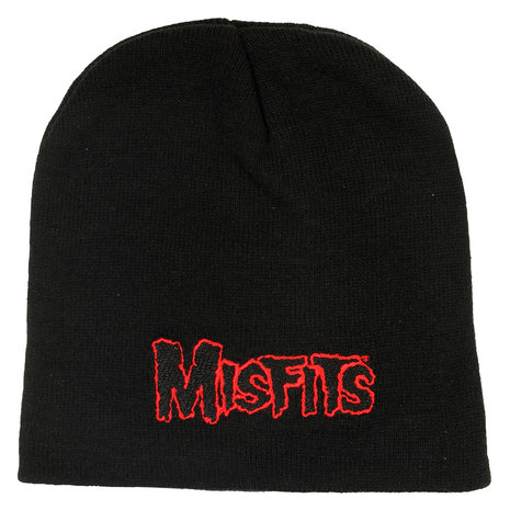 Band Merchandise Misfits Red Band Logo Beanie Mütze Schwarz – Offizielles Merchandise Band Merchandise Misfits Red Band Logo Beanie Mütze Schwarz – Offizielles Merchandise