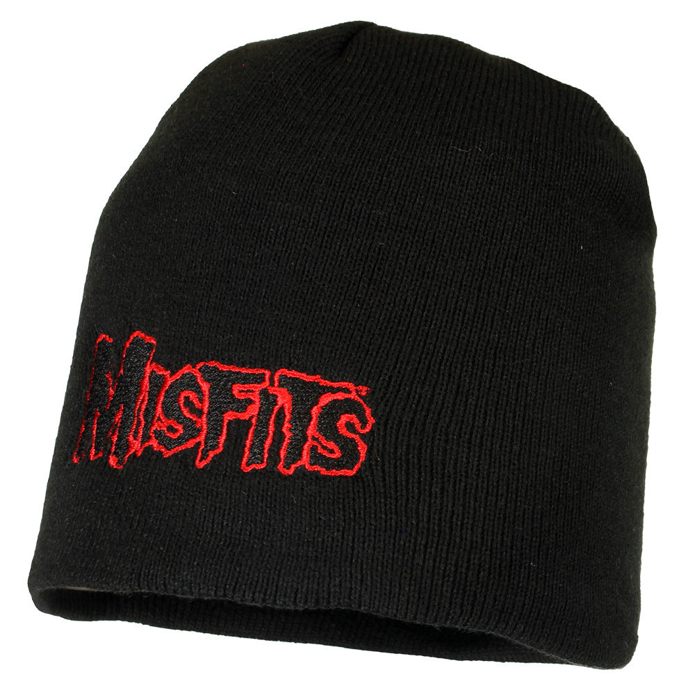 Band Merchandise Misfits Red Band Logo Beanie Hat Black - Official Merchandise Band Merchandise Misfits Red Band Logo Beanie Hat Black - Official Merchandise