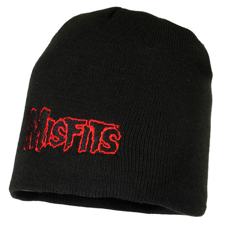 Band Merchandise Misfits Red Band Logo Beanie Mütze Schwarz – Offizielles Merchandise Band Merchandise Misfits Red Band Logo Beanie Mütze Schwarz – Offizielles Merchandise