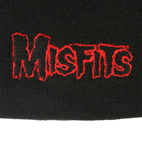 Band Merchandise Misfits Red Band Logo Beanie Muts Zwart - Officiële Merchandise Band Merchandise Misfits Red Band Logo Beanie Muts Zwart - Officiële Merchandise