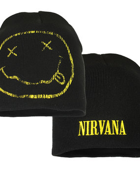 Band Merchandise Nirvana Smiley Band Logo Beanie Hat Band Merchandise Nirvana Smiley Band Logo Beanie Hat
