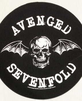 Band Merchandise Großer Aufnäher mit rundem Rücken und Motiv „Avenged Sevenfold Death Bat“.