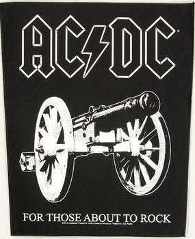 Band Merchandise AC/DC For Those About To Rock Motief Grote Rugpatch Band Merchandise AC/DC For Those About To Rock Motief Grote Rugpatch