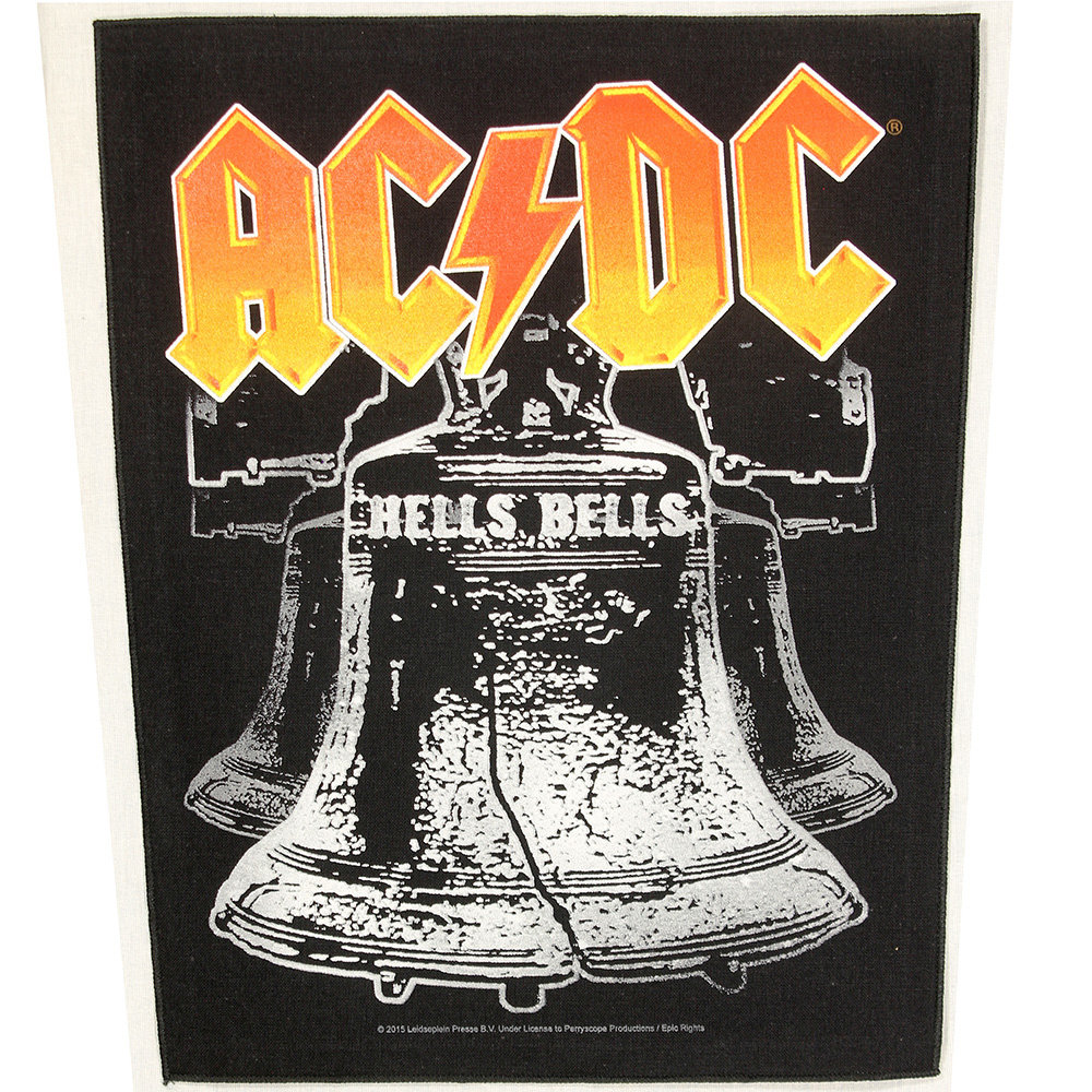 Band Merchandise AC/DC Hells Bells Design Large Backpatch Black/Orange- Official Merchandise Band Merchandise AC/DC Hells Bells Design Large Backpatch Black/Orange- Official Merchandise