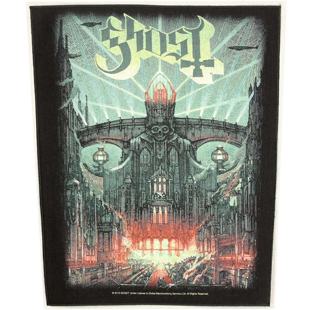 Band Merchandise Großer Aufnäher mit Ghost-Meliora-Motiv auf der Rückseite, mehrfarbig – offizielles Merchandise Band Merchandise Großer Aufnäher mit Ghost-Meliora-Motiv auf der Rückseite, mehrfarbig – offizielles Merchandise