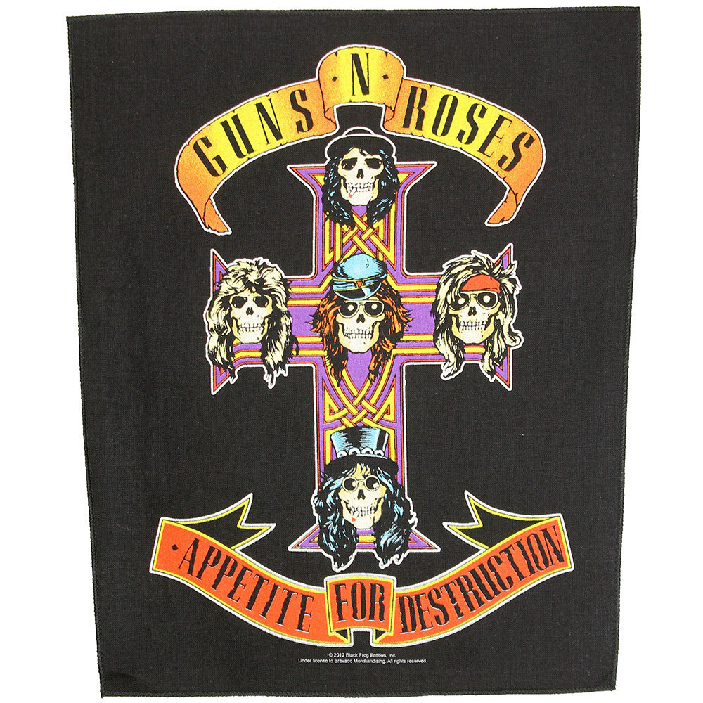 Band Merchandise Guns N’ Roses Appetite For Destruction Motief Grote Rugpatch Multicolor - Officiële Merchandise Band Merchandise Guns N’ Roses Appetite For Destruction Motief Grote Rugpatch Multicolor - Officiële Merchandise