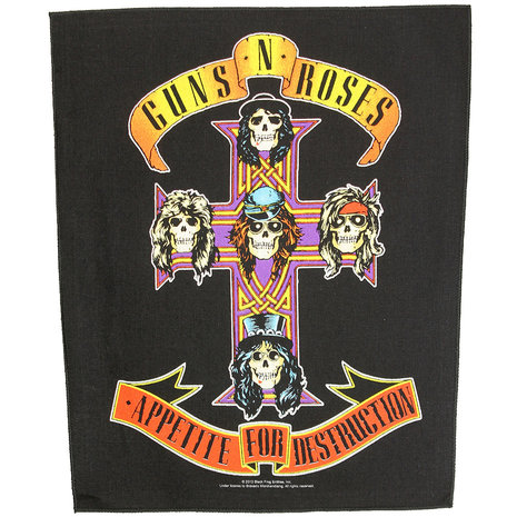 Band Merchandise Guns N’ Roses Appetite For Destruction Motief Grote Rugpatch Multicolor - Officiële Merchandise Band Merchandise Guns N’ Roses Appetite For Destruction Motief Grote Rugpatch Multicolor - Officiële Merchandise