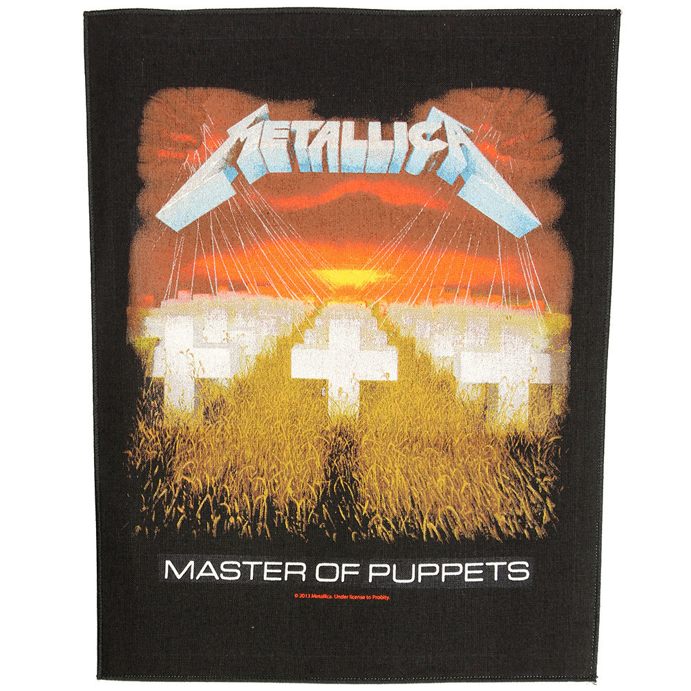 Band Merchandise Metallica Master Of Puppets Motiv großer Rückenaufnäher Schwarz/Orange – Offizielles Merchandise