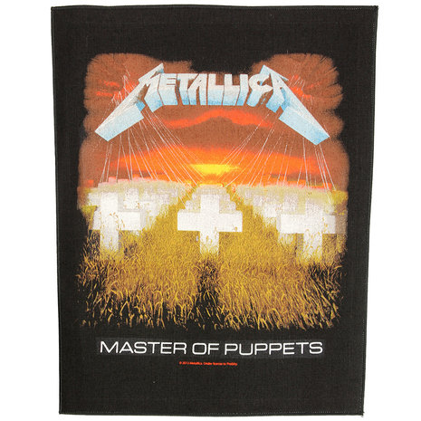 Band Merchandise Metallica Master Of Puppets Motiv großer Rückenaufnäher Schwarz/Orange – Offizielles Merchandise