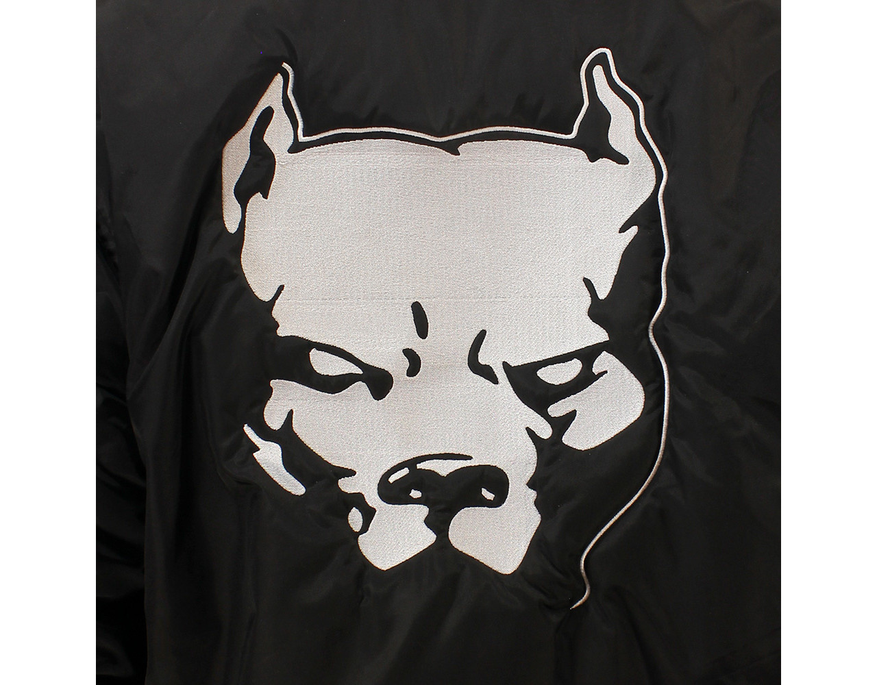 Pitbull Embroidered Logo Bomberjack Style Jacket Black/White/Orange