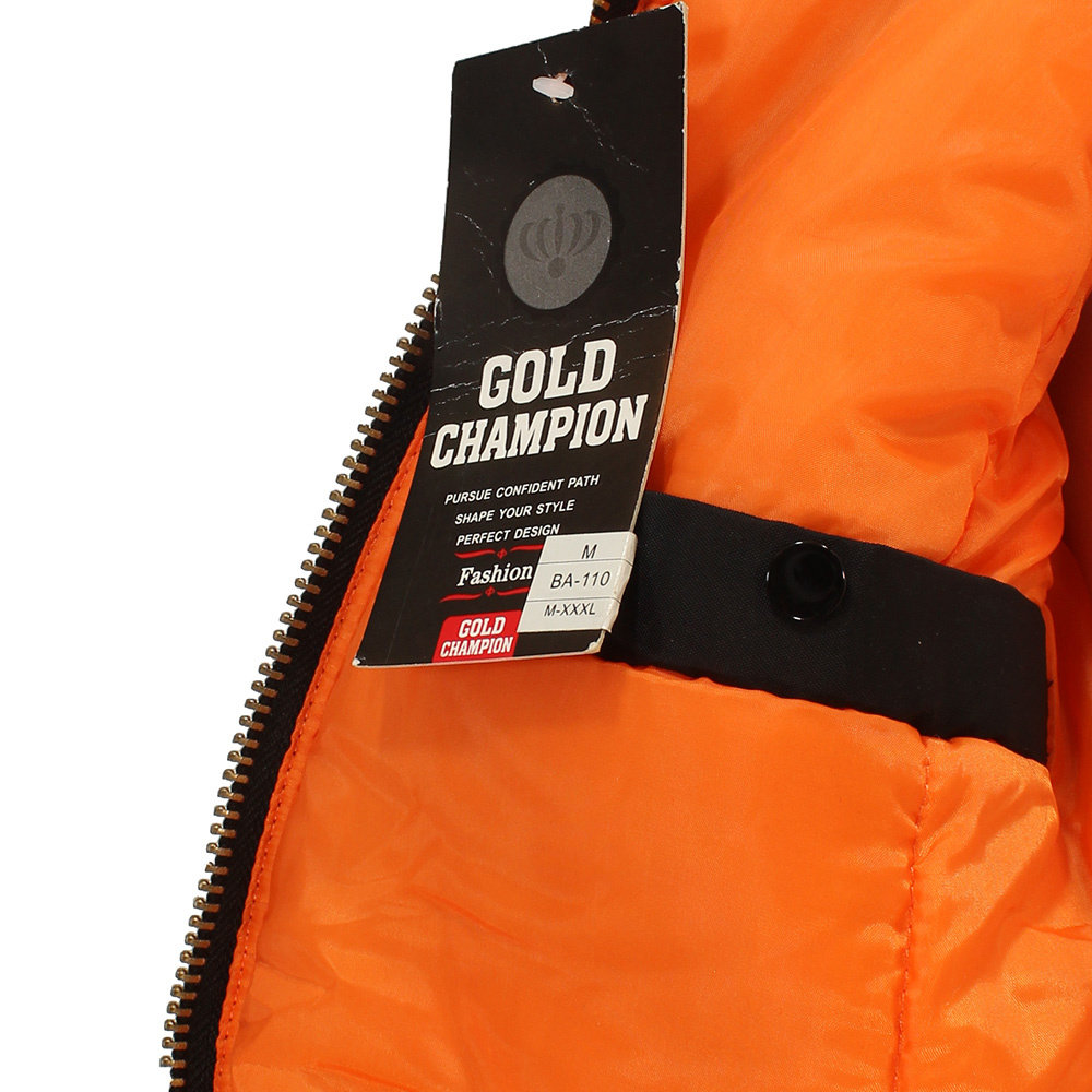 Hardcore Pitbull Geborduurd Logo Bomberjack Style Jas Zwart/Wit/Oranje Hardcore Pitbull Geborduurd Logo Bomberjack Style Jas Zwart/Wit/Oranje