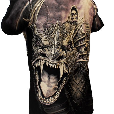 Rock Eagle / Biker T-Shirts Rock Eagle Biker The Serpent Double Headed Dragon T-Shirt Zwart/Paars - Officially Licensed Rock Eagle / Biker T-Shirts Rock Eagle Biker The Serpent Double Headed Dragon T-Shirt Zwart/Paars - Officially Licensed