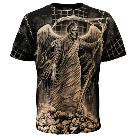 Rock Eagle Biker Imprisoned Angel Of Death T-Shirt Zwart / Grijs - Officially Licensed Rock Eagle Biker Imprisoned Angel Of Death T-Shirt Zwart / Grijs - Officially Licensed