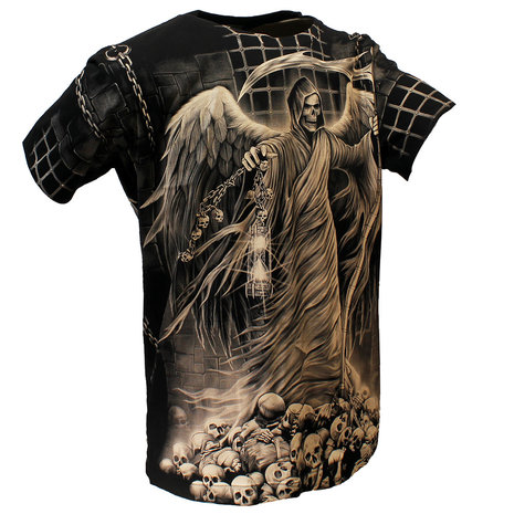 Rock Eagle Biker Imprisoned Angel Of Death T-Shirt Zwart / Grijs - Officially Licensed Rock Eagle Biker Imprisoned Angel Of Death T-Shirt Zwart / Grijs - Officially Licensed