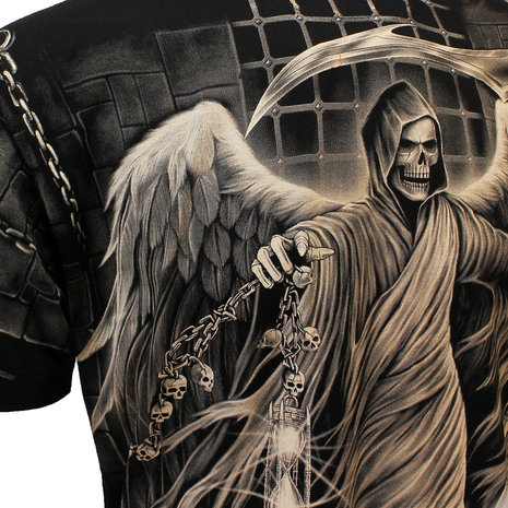 Rock Eagle Biker Imprisoned Angel Of Death T-Shirt Zwart / Grijs - Officially Licensed Rock Eagle Biker Imprisoned Angel Of Death T-Shirt Zwart / Grijs - Officially Licensed