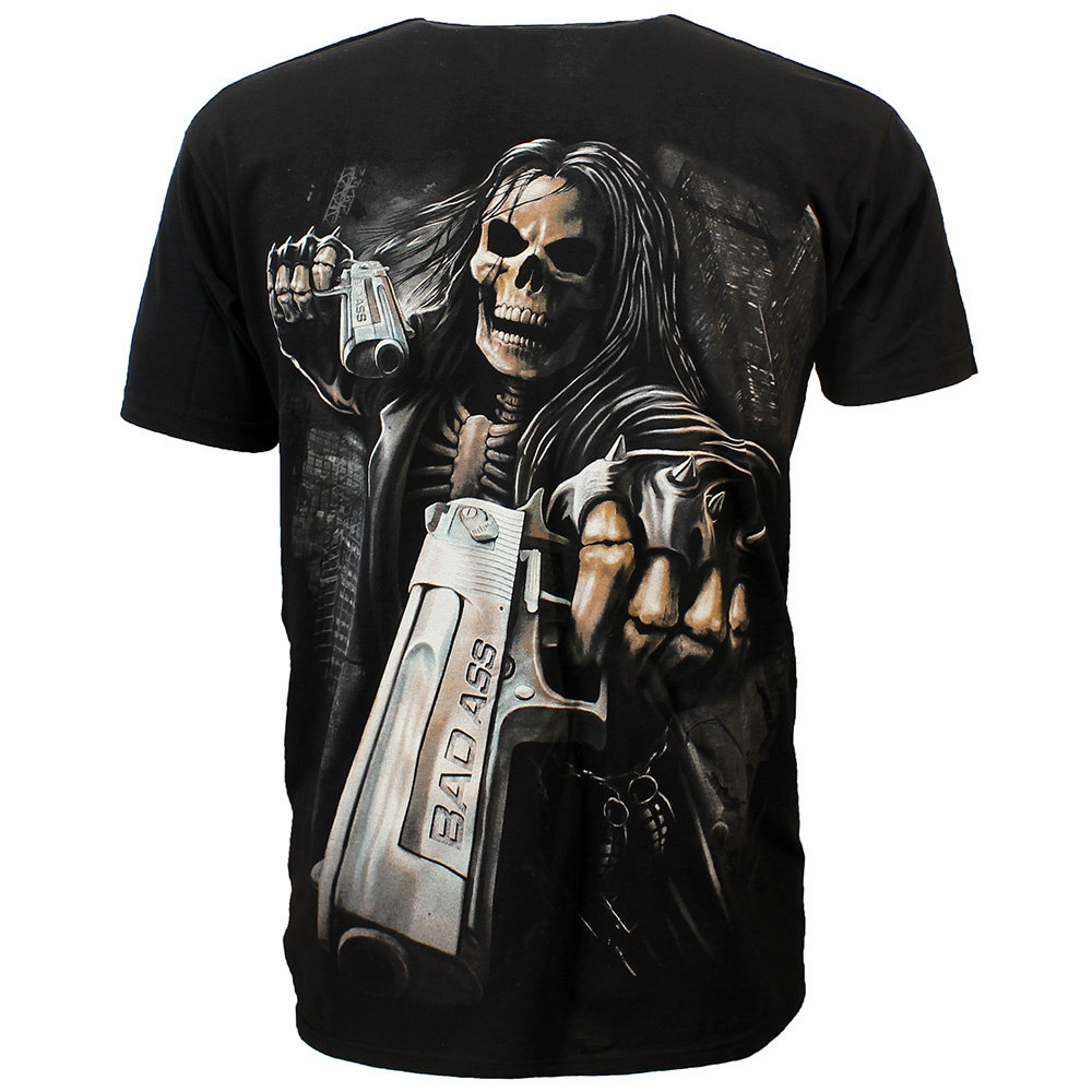 Hitman Skeleton Twee Badass Guns T-Shirt Zwart / Grijs Hitman Skeleton Twee Badass Guns T-Shirt Zwart / Grijs