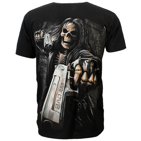 Hitman Skeleton Two Badass Guns T-Shirt Black / Grey Hitman Skeleton Two Badass Guns T-Shirt Black / Grey